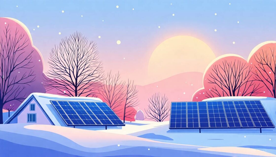 solceller på vintern